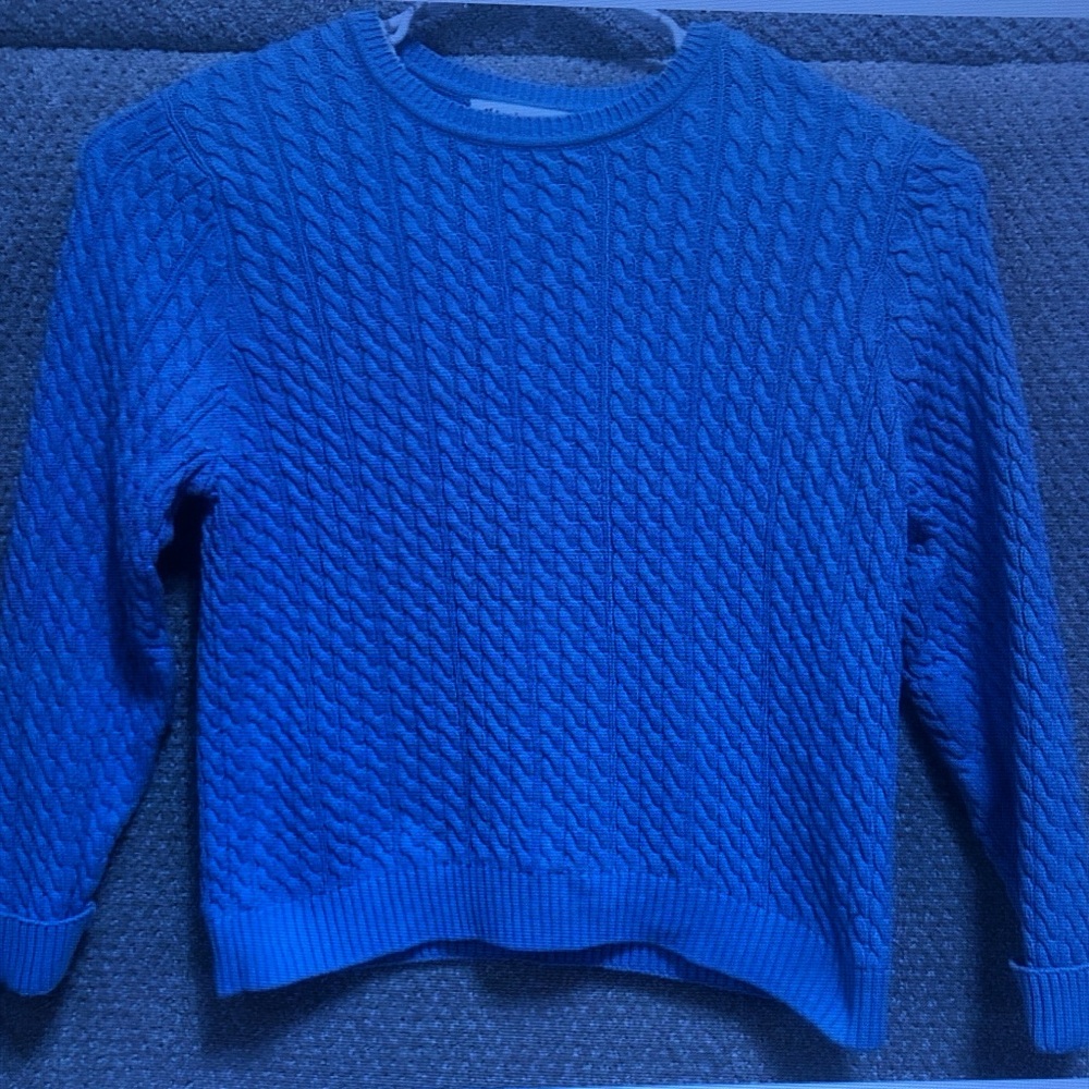 Bright Blue Cable Knit Sweater